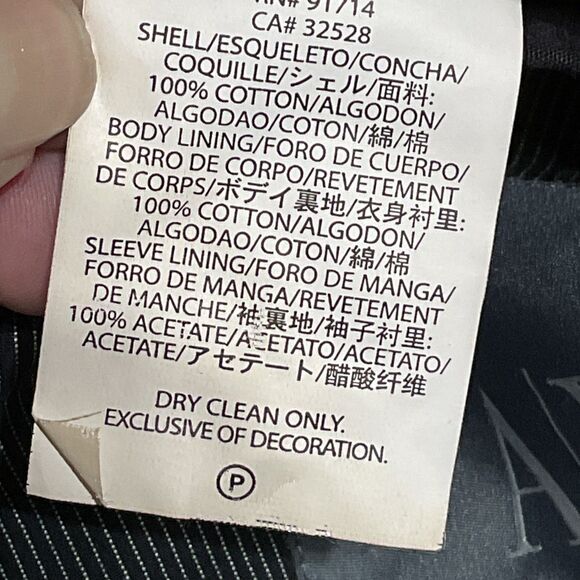 Armani Exchange Men's Black Pinstripe Blazer - Picture 8 of 8